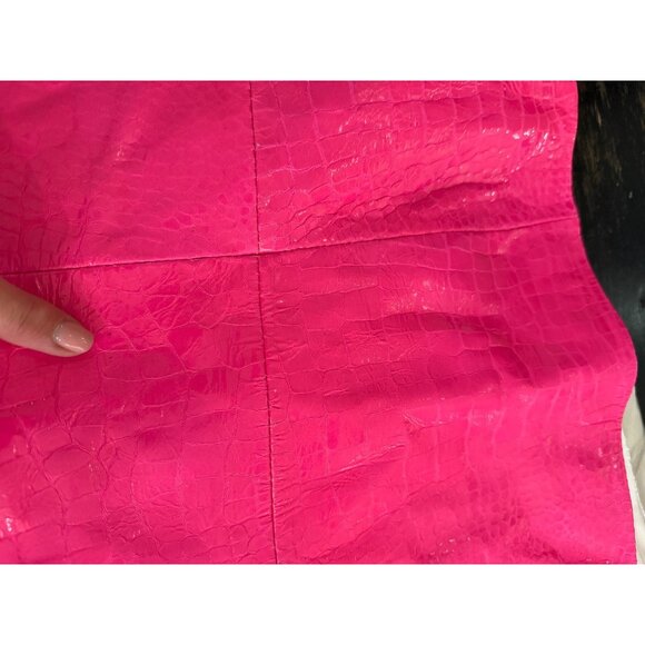 retrofete Kimora Leather Embossed Mini Dress Paradise Pink Womens Size Small - Picture 10 of 12